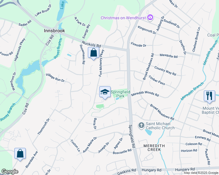 map of restaurants, bars, coffee shops, grocery stores, and more near 10709 Shadyford Lane in Glen Allen