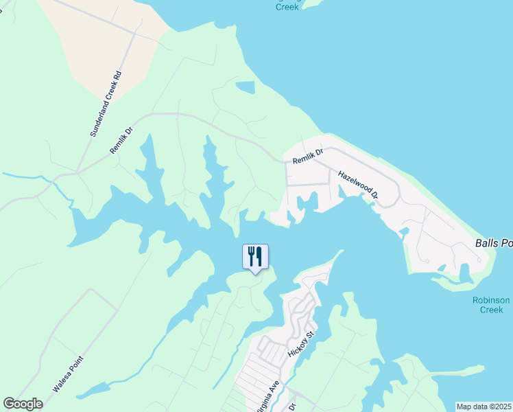 map of restaurants, bars, coffee shops, grocery stores, and more near 234 Waterford Drive in Urbanna