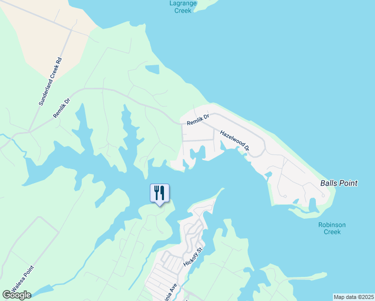 map of restaurants, bars, coffee shops, grocery stores, and more near 123 Dogwood Lane in Urbanna