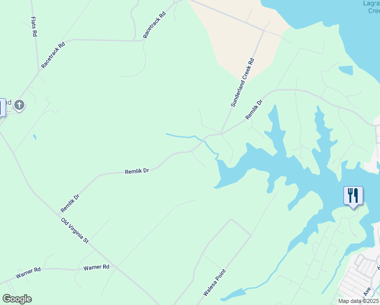 map of restaurants, bars, coffee shops, grocery stores, and more near 8 Robinson Creek Terrace in Urbanna