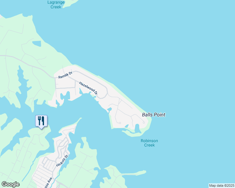 map of restaurants, bars, coffee shops, grocery stores, and more near 2273 Remlik Drive in Urbanna