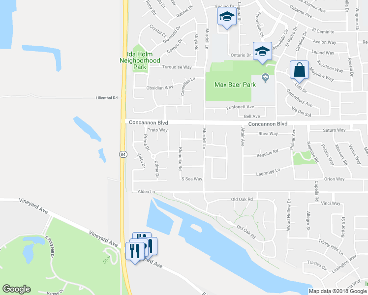 map of restaurants, bars, coffee shops, grocery stores, and more near 322 Acorn Place in Livermore