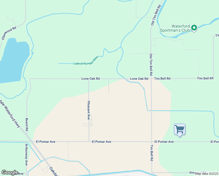 map of restaurants, bars, coffee shops, grocery stores, and more near 12612 Lone Oak Road in Waterford
