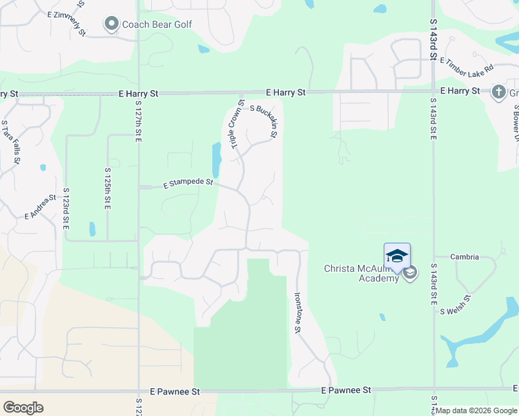 map of restaurants, bars, coffee shops, grocery stores, and more near 13403 East Mustang Street in Wichita