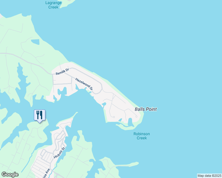 map of restaurants, bars, coffee shops, grocery stores, and more near 2273 Remlik Drive in Urbanna