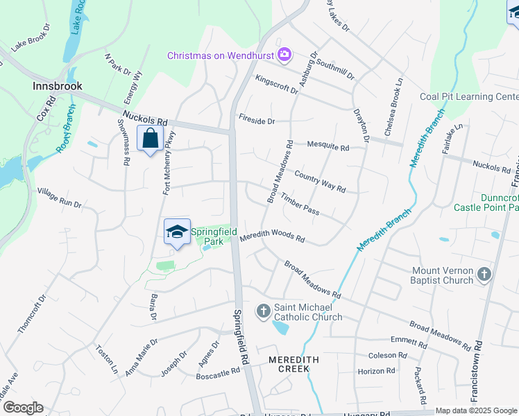 map of restaurants, bars, coffee shops, grocery stores, and more near 9703 Needles Way in Glen Allen