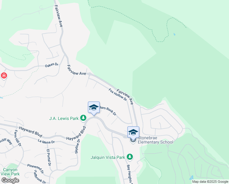 map of restaurants, bars, coffee shops, grocery stores, and more near 28378 Fox Hollow Drive in Hayward
