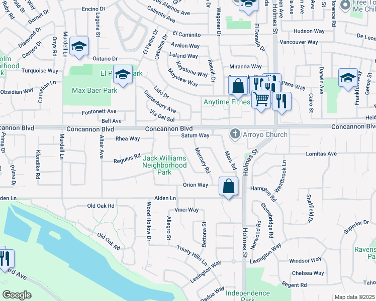 map of restaurants, bars, coffee shops, grocery stores, and more near 760 Polaris Way in Livermore