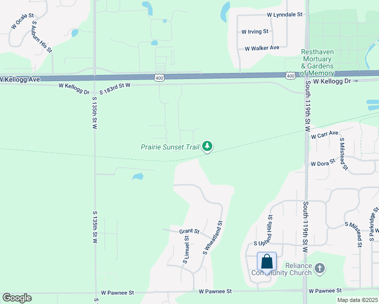 map of restaurants, bars, coffee shops, grocery stores, and more near 2105 South Wheatland Street in Wichita