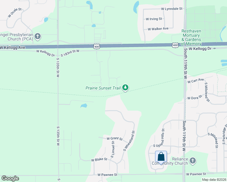 map of restaurants, bars, coffee shops, grocery stores, and more near 2105 South Wheatland Street in Wichita