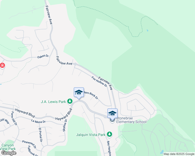 map of restaurants, bars, coffee shops, grocery stores, and more near 28378 Fox Hollow Drive in Hayward