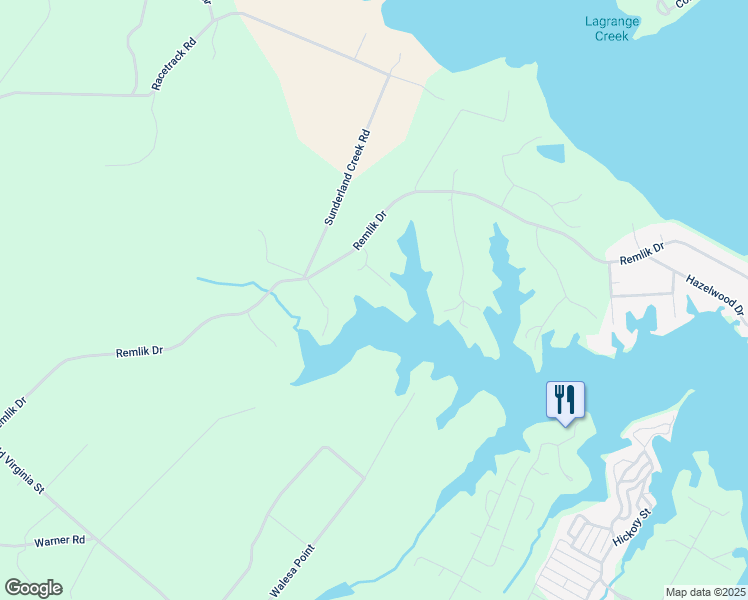 map of restaurants, bars, coffee shops, grocery stores, and more near 75 Bayberry Pointe in Urbanna