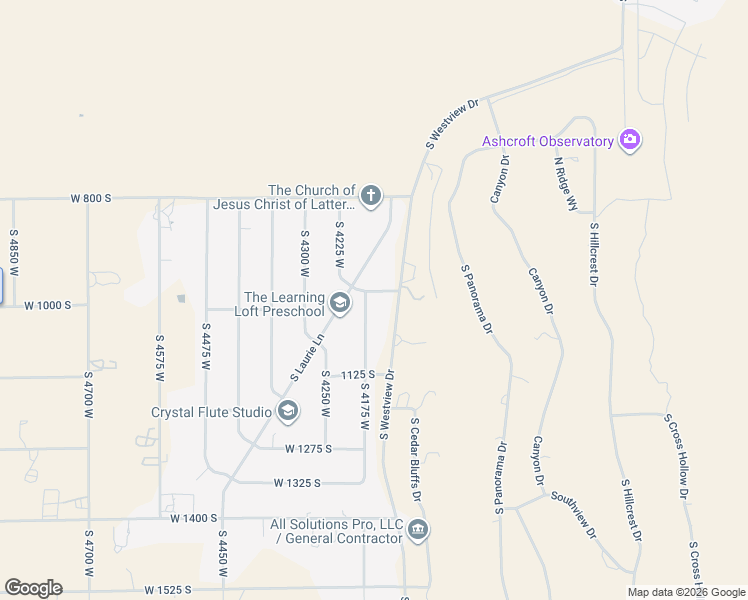 map of restaurants, bars, coffee shops, grocery stores, and more near 4165 West 975 South in Cedar City
