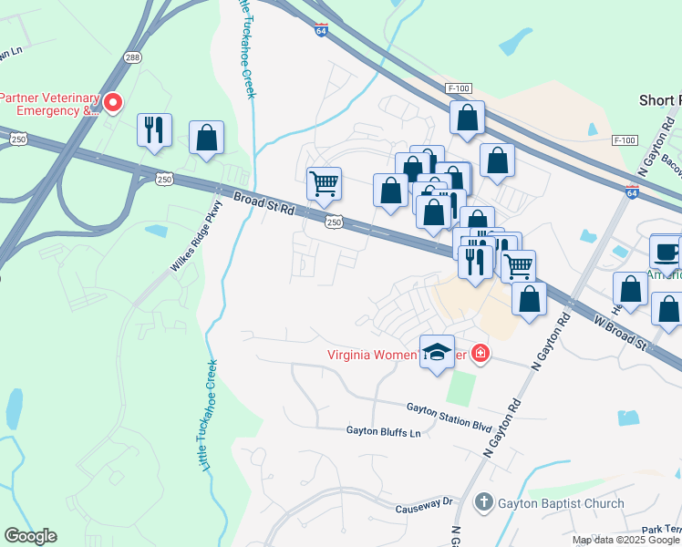 map of restaurants, bars, coffee shops, grocery stores, and more near 508 Chapman Grove Drive in Henrico