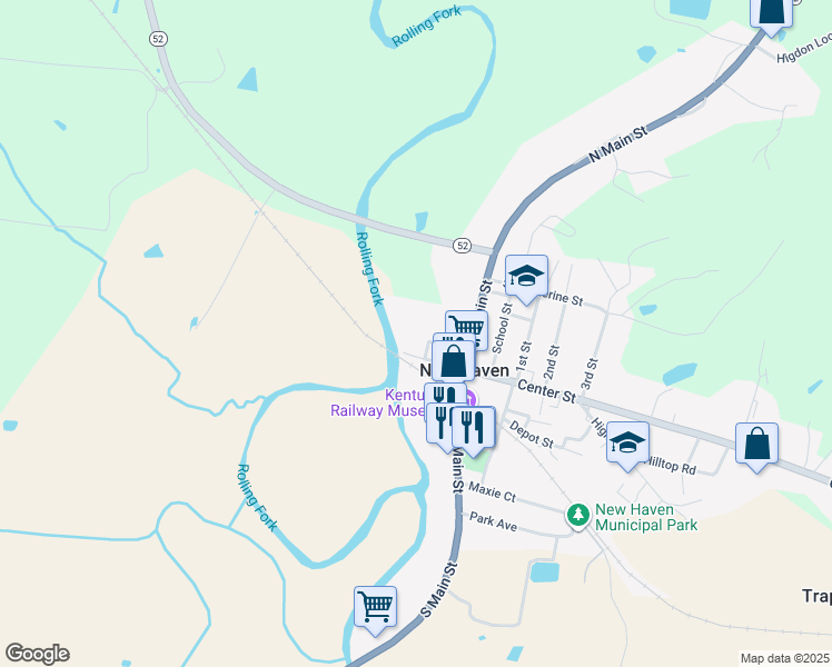 map of restaurants, bars, coffee shops, grocery stores, and more near 290 West Center Street in New Haven