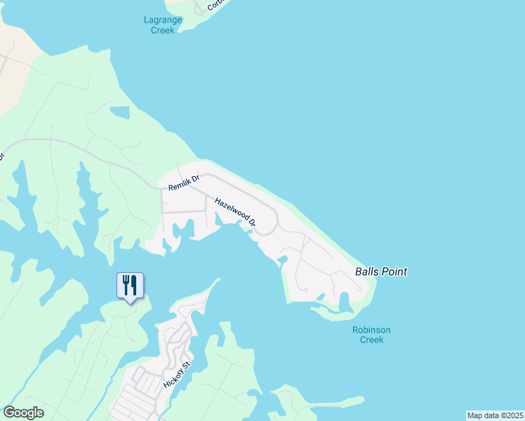 map of restaurants, bars, coffee shops, grocery stores, and more near 2110 Remlik Drive in Urbanna