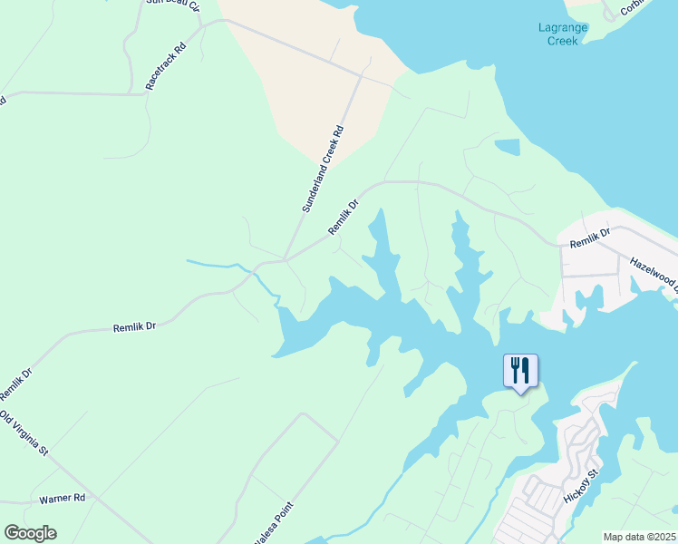 map of restaurants, bars, coffee shops, grocery stores, and more near 75 Bayberry Pointe in Urbanna