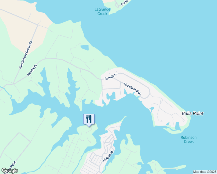 map of restaurants, bars, coffee shops, grocery stores, and more near 51 Apple Blossom Lane in Urbanna
