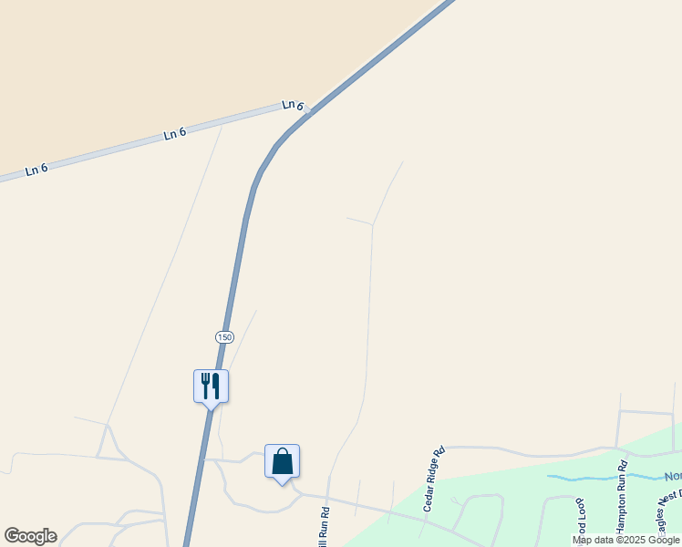 map of restaurants, bars, coffee shops, grocery stores, and more near 513 Mill Run Road in Mosca