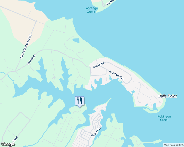 map of restaurants, bars, coffee shops, grocery stores, and more near 59 Dogwood Lane in Urbanna