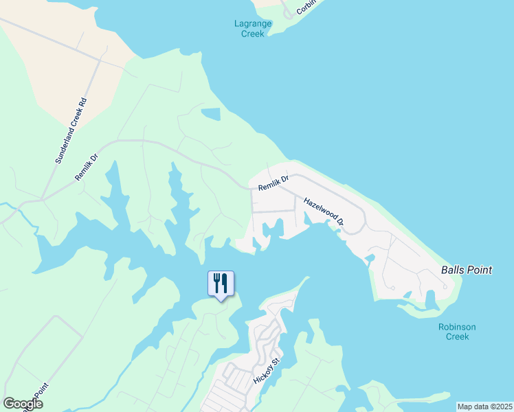 map of restaurants, bars, coffee shops, grocery stores, and more near 59 Dogwood Lane in Urbanna