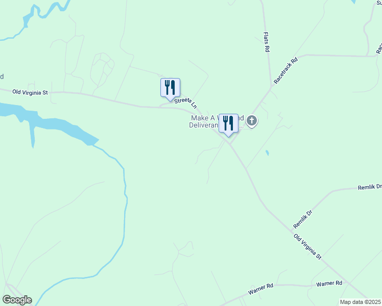 map of restaurants, bars, coffee shops, grocery stores, and more near 2640 Old Virginia Street in Urbanna