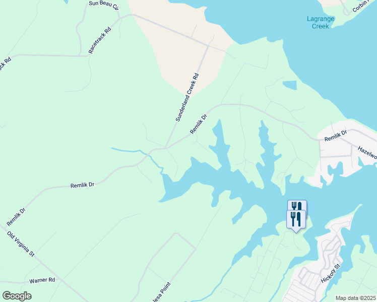 map of restaurants, bars, coffee shops, grocery stores, and more near 79 Bayberry Pointe in Urbanna