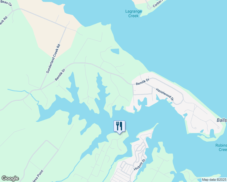 map of restaurants, bars, coffee shops, grocery stores, and more near 158 Waterford Drive in Urbanna