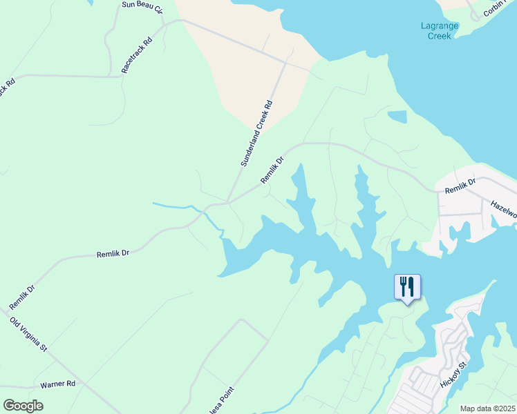 map of restaurants, bars, coffee shops, grocery stores, and more near 79 Bayberry Pointe in Urbanna