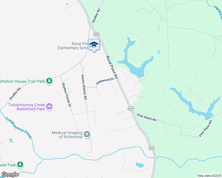 map of restaurants, bars, coffee shops, grocery stores, and more near 9309 Butternut Lane in Mechanicsville
