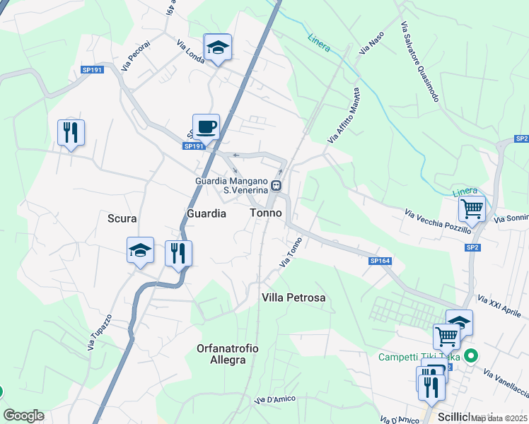 map of restaurants, bars, coffee shops, grocery stores, and more near 2 Via Marche in Acireale