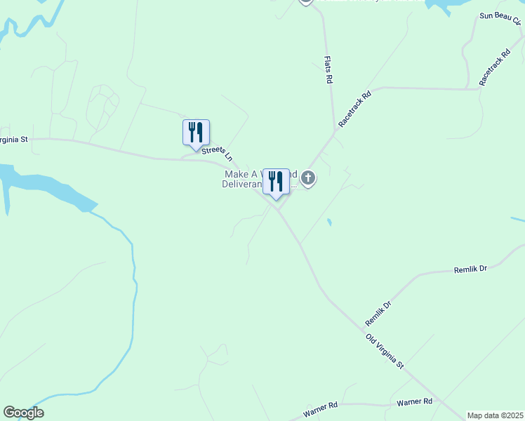 map of restaurants, bars, coffee shops, grocery stores, and more near 2728 Old Virginia Street in Urbanna