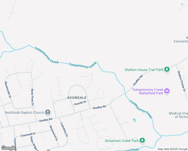 map of restaurants, bars, coffee shops, grocery stores, and more near 9310 Blagdon Drive in Mechanicsville