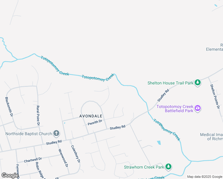map of restaurants, bars, coffee shops, grocery stores, and more near 9310 Blagdon Drive in Mechanicsville