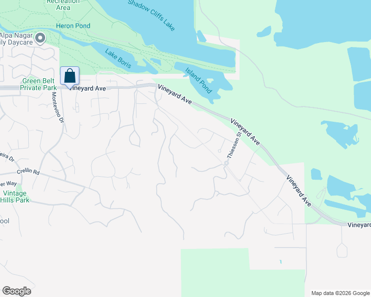 map of restaurants, bars, coffee shops, grocery stores, and more near 2330 Silver Oaks Lane in Pleasanton