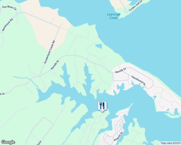 map of restaurants, bars, coffee shops, grocery stores, and more near 60 Waterford Drive in Urbanna