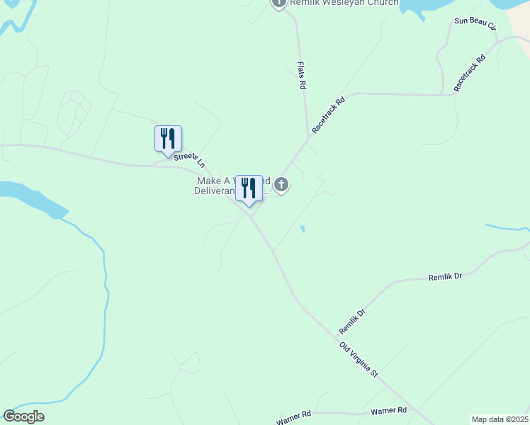 map of restaurants, bars, coffee shops, grocery stores, and more near 56 Flats Road in Urbanna