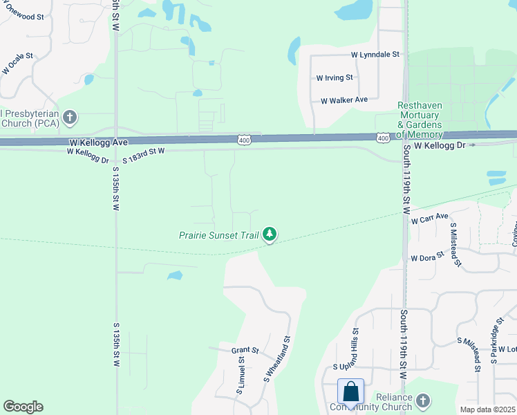 map of restaurants, bars, coffee shops, grocery stores, and more near 12697-12823 West Kellogg Avenue in Wichita