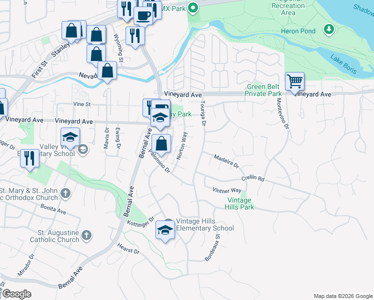 map of restaurants, bars, coffee shops, grocery stores, and more near 631 Claret Court in Pleasanton