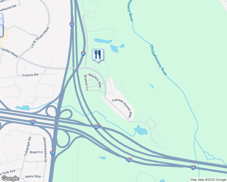 map of restaurants, bars, coffee shops, grocery stores, and more near 7817 Villa Place in Glen Allen