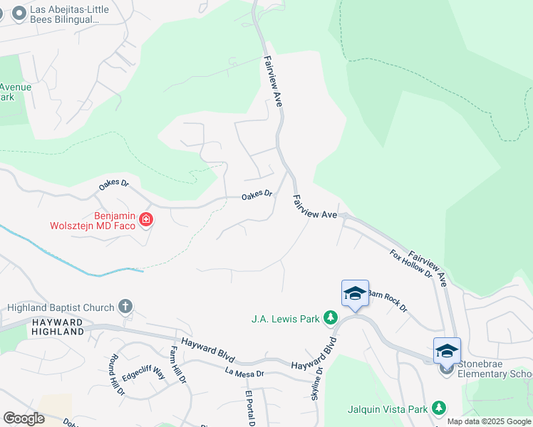 map of restaurants, bars, coffee shops, grocery stores, and more near 4207 Picea Court in Hayward