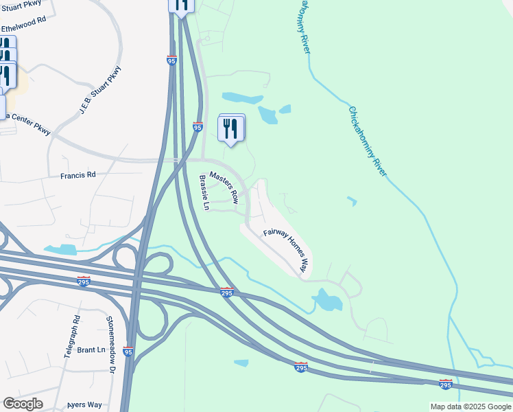 map of restaurants, bars, coffee shops, grocery stores, and more near 7804 Villa Place in Glen Allen