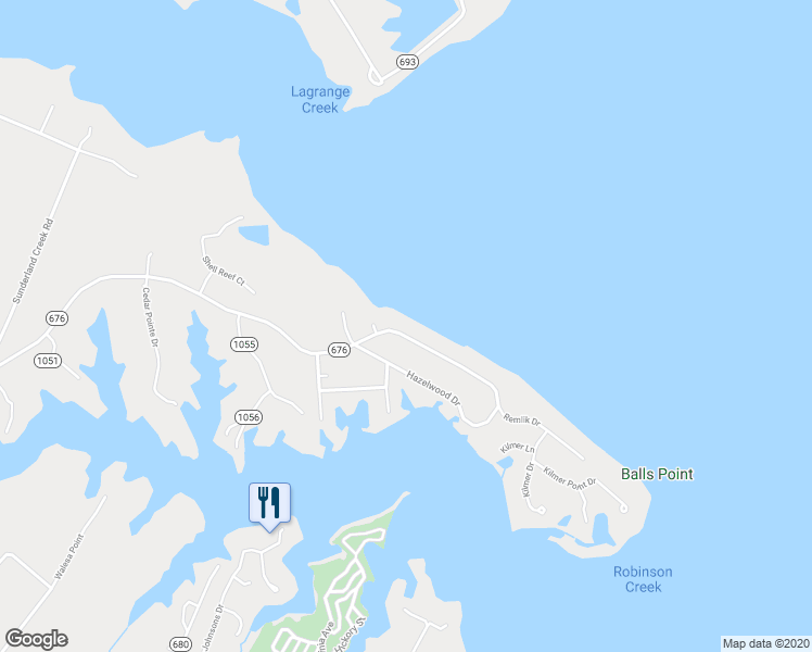 map of restaurants, bars, coffee shops, grocery stores, and more near 1911 Remlik Drive in Urbanna