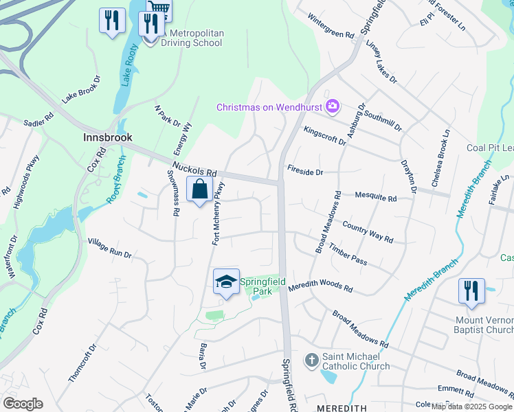 map of restaurants, bars, coffee shops, grocery stores, and more near 10617 Woodshire Way in Glen Allen