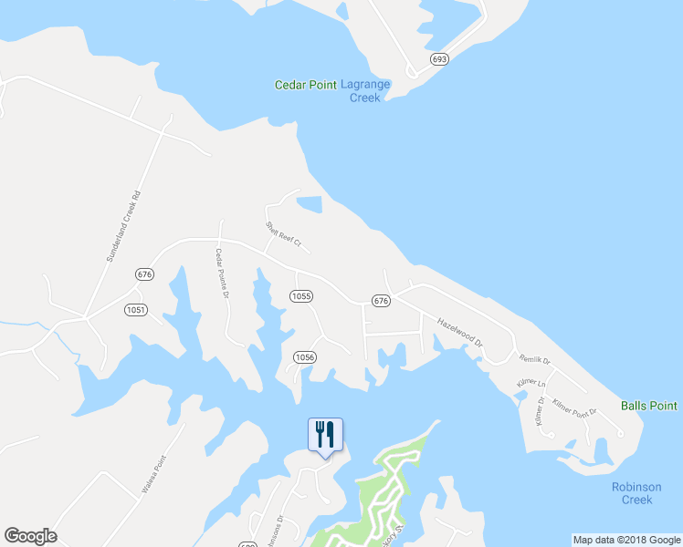 map of restaurants, bars, coffee shops, grocery stores, and more near 175 Shell Court in Urbanna