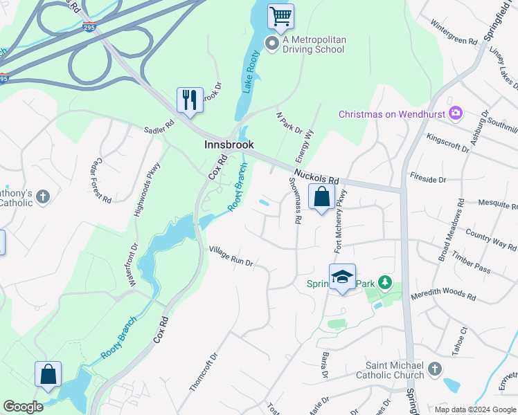 map of restaurants, bars, coffee shops, grocery stores, and more near 10816 Pepperbush Court in Glen Allen