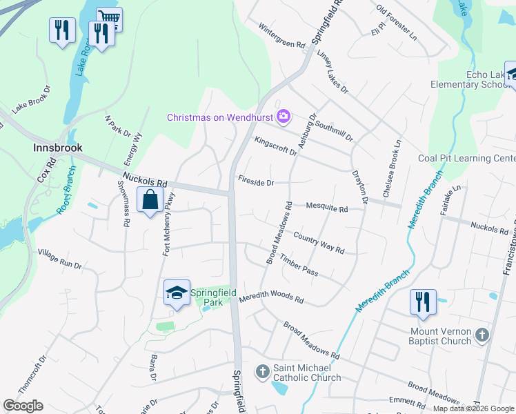 map of restaurants, bars, coffee shops, grocery stores, and more near 9722 Country Way Road in Glen Allen