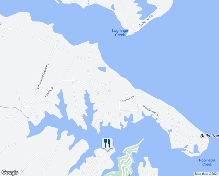 map of restaurants, bars, coffee shops, grocery stores, and more near 183 Shell Court in Urbanna