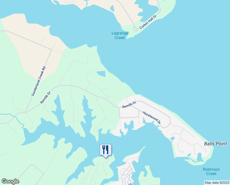 map of restaurants, bars, coffee shops, grocery stores, and more near 183 Shell Court in Urbanna