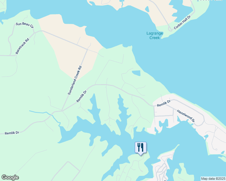 map of restaurants, bars, coffee shops, grocery stores, and more near 35 Cedar Pointe Drive in Urbanna